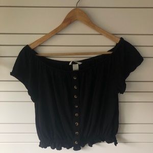 Off Shoulder button down blouse